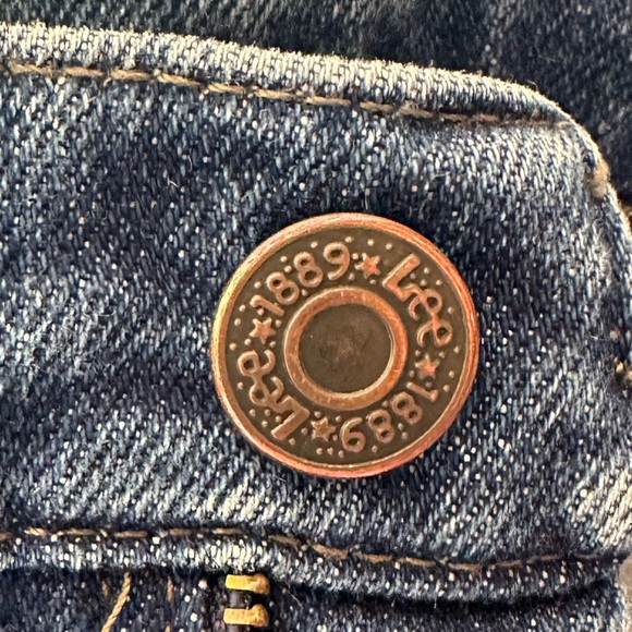 VINTAGE Lee Blue Denim Jeans-Straight Leg-Size 25/26 - Picture 8 of 14